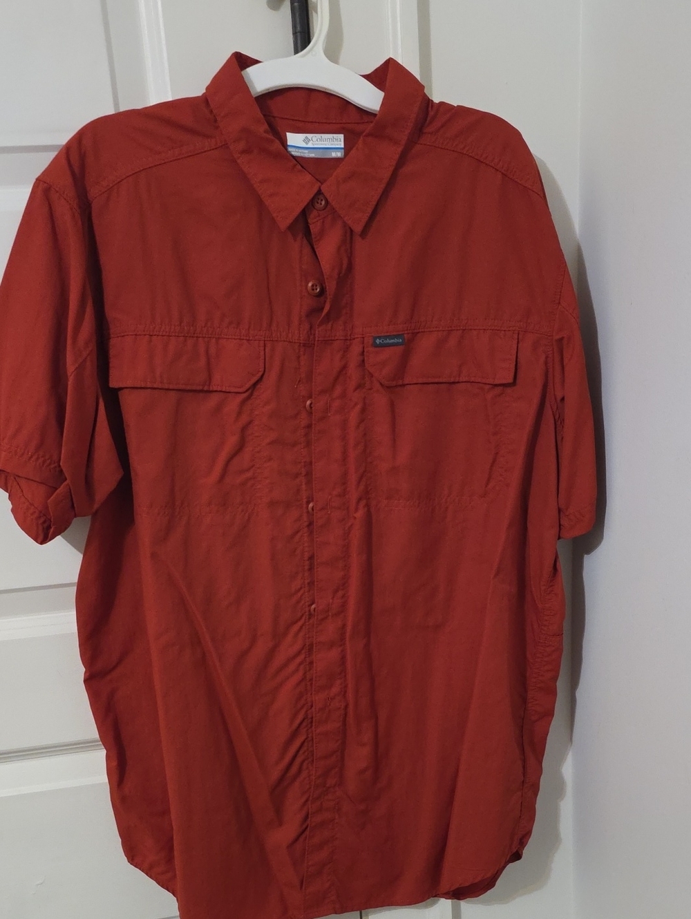 Columbia Men’s Short-Sleeve Button Front Shirt - Rust